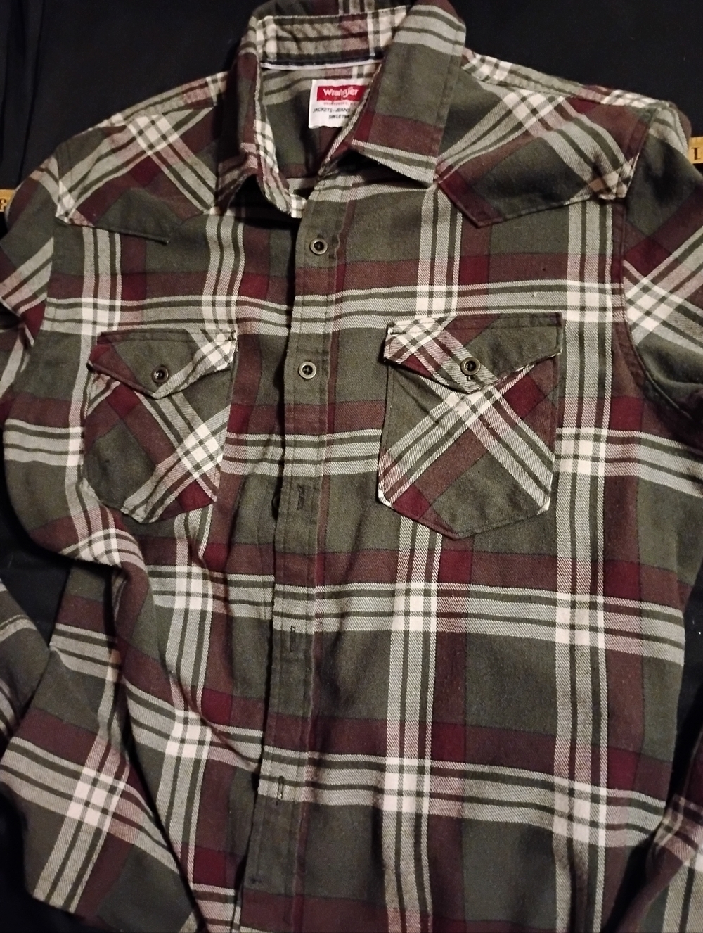 Wrangler Western plaid Shirt, Men's Medium.